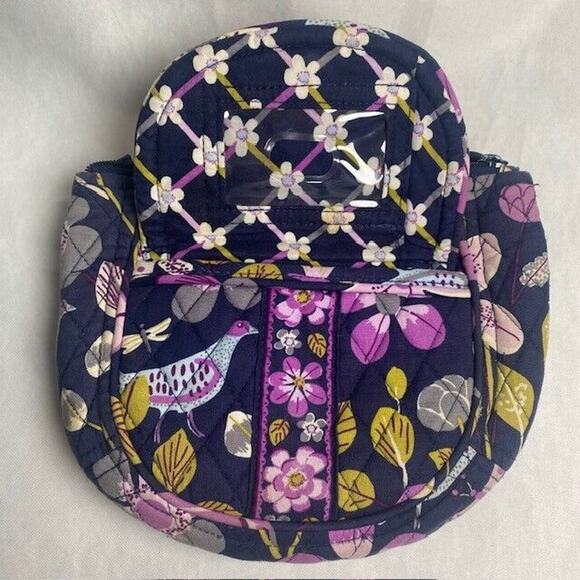 Vera Bradley Lizzy Crossbody Purse Purple Floral Nightingale Pattern Quilted - Picture 3 of 11
